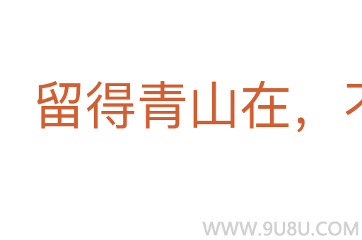 留得青山在，不怕沒柴燒