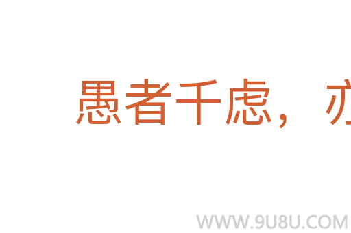 愚者千慮，亦有一得
