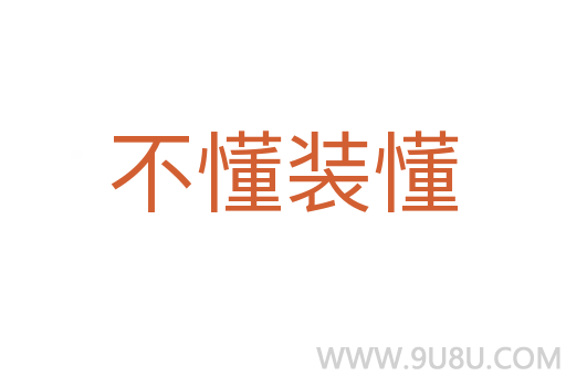 不懂裝懂
