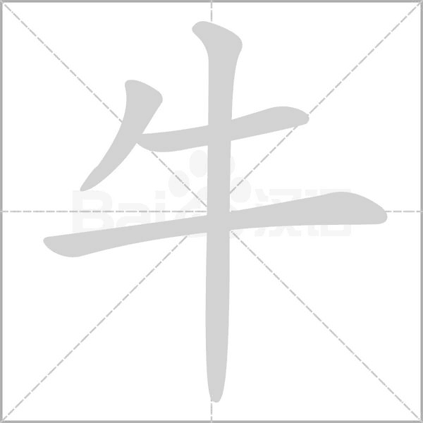 牛的筆順動(dòng)畫演示