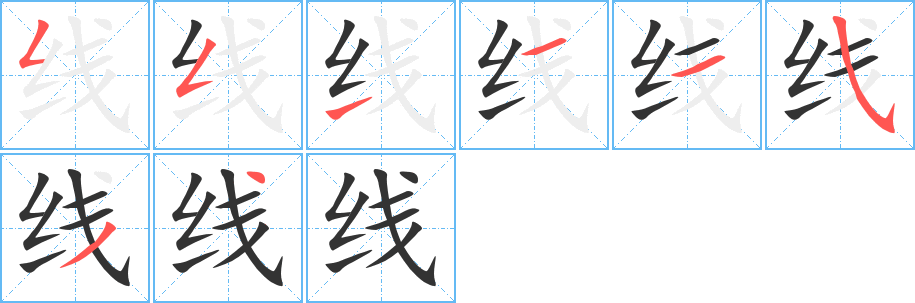 線的筆順?lè)植窖菔?>
					
                    <hr />
                    <h2>線的基本信息</h2>
                    <div   id=