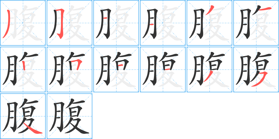 腹的筆順?lè)植窖菔?>
					
                    <hr />
                    <h2>腹的基本信息</h2>
                    <div   id=